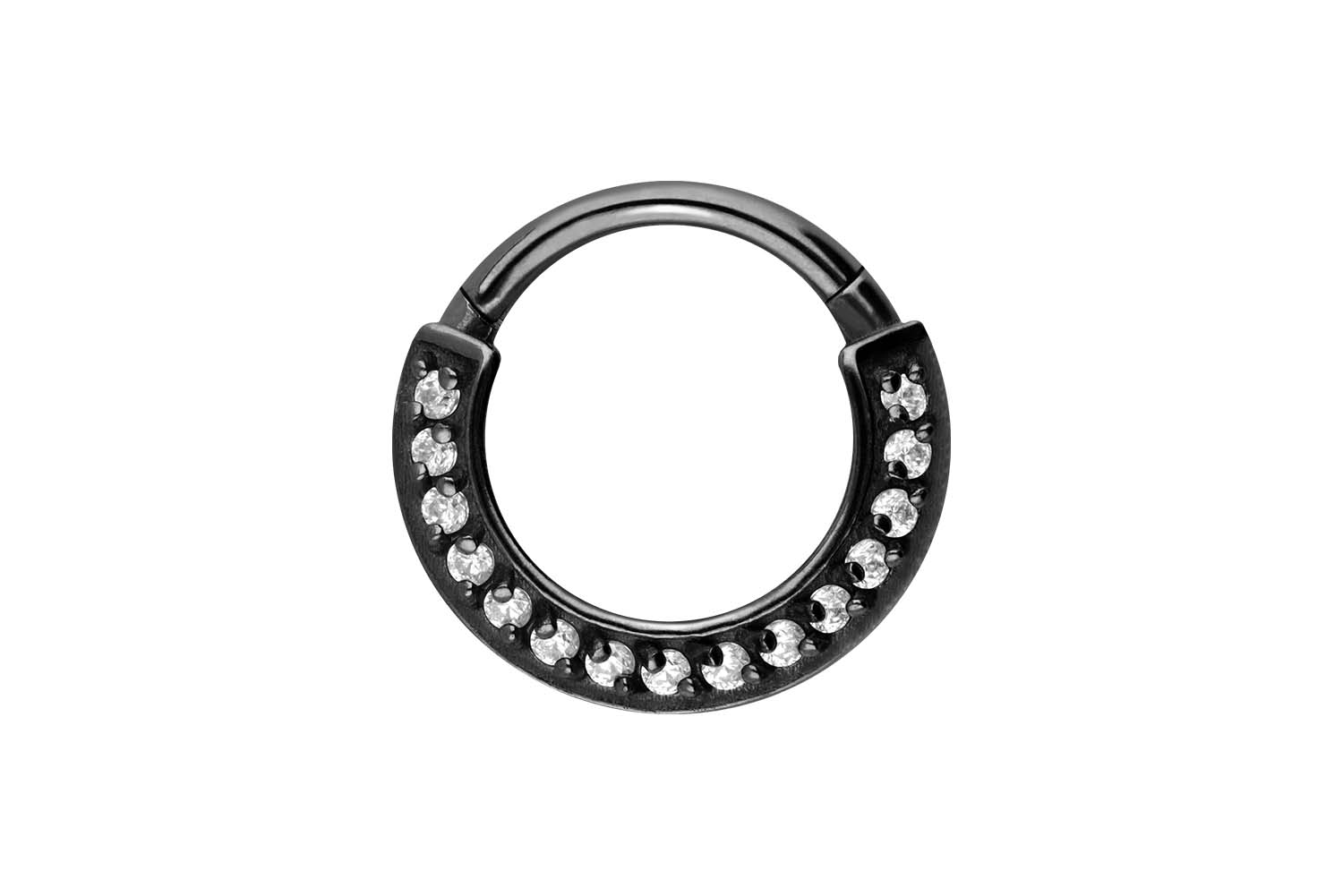 Chirurgenstahl Segmentring Clicker Piercing 15 EINGEFASSTE KRISTALLE ++SALE++